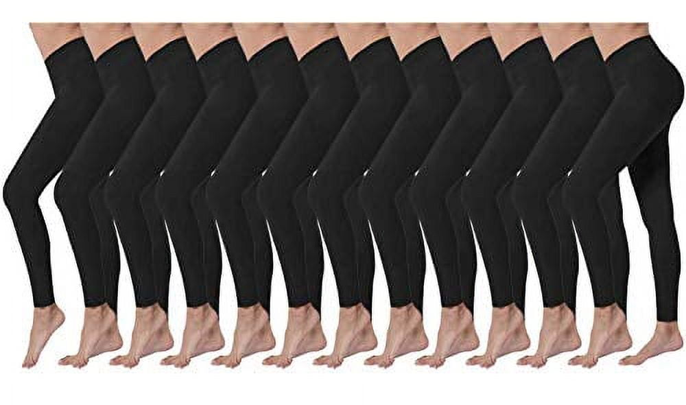 24 Pack in Black - Wholesale Women's Fleece Lined Bulk Leggings