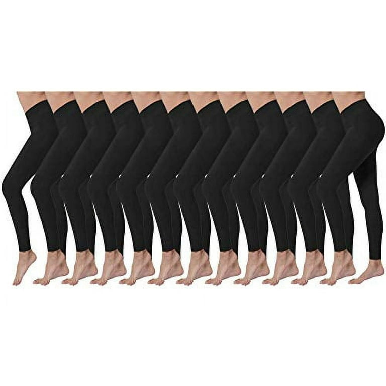 24 Pack in Black - Wholesale Women's Fleece Lined Bulk Leggings Women's  Stretchy Thermal Jogger Tights