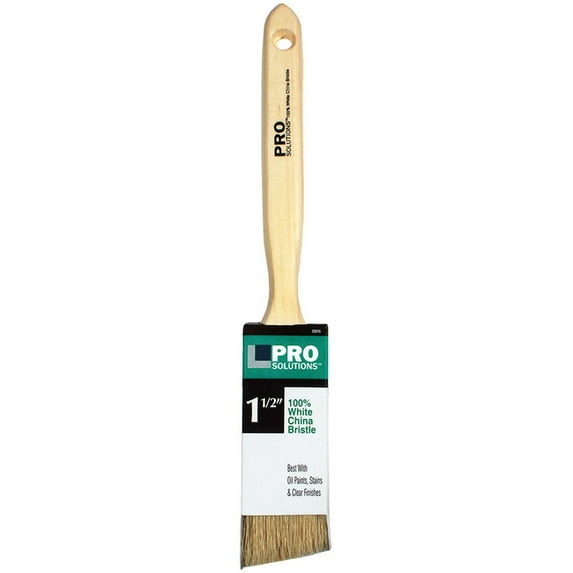 24-Pack of 1-1/2” Pro Solutions 23215 White China Bristle Paint Brush Angle Sash, Standard Handle