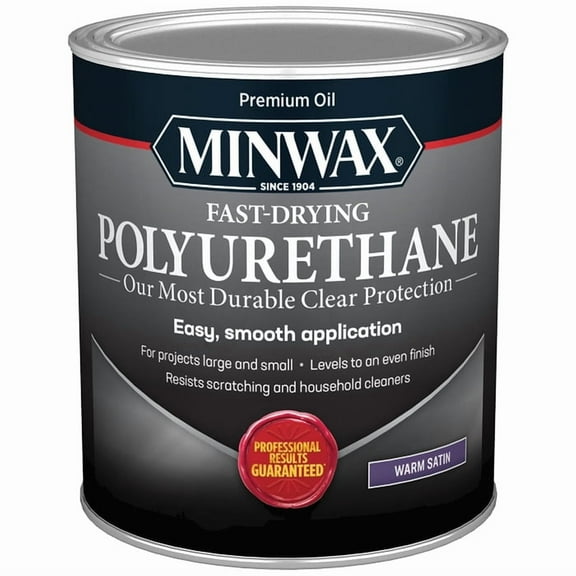 24-Pack of 1 qt Minwax 63010 Clear Fast-Drying Oil-Based Polyurethane, Satin