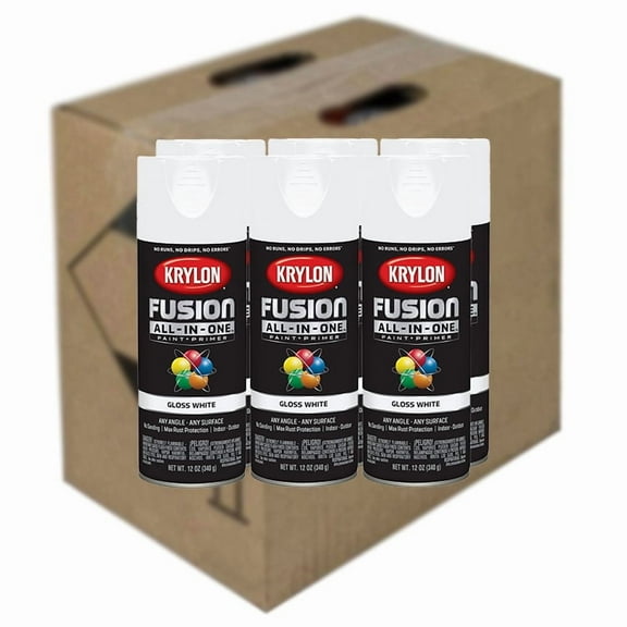 24-Pack of 12 oz Krylon K02727007 White Fusion All-In-One Paint & Primer Spray Paint, Gloss