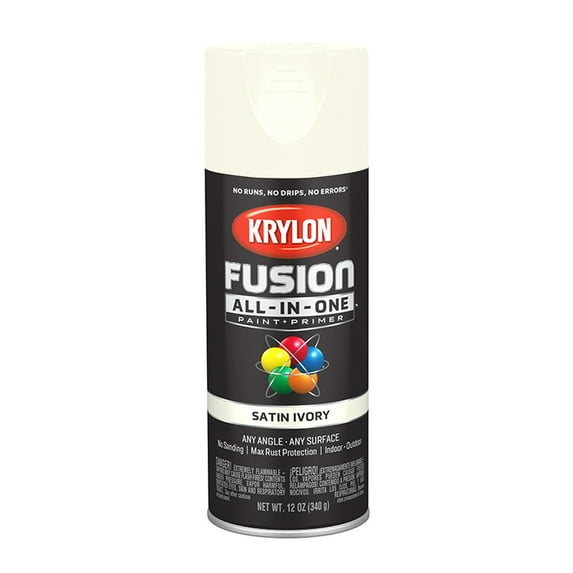 24-Pack of 12 oz Krylon K02739007 Ivory Fusion All-In-One Paint & Primer Spray Paint, Satin