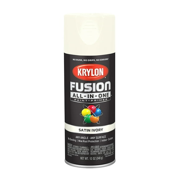 24-Pack of 12 oz Krylon K02739007 Ivory Fusion All-In-One Paint & Primer Spray Paint, Satin