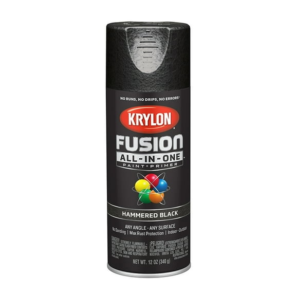 24-Pack of 12 oz Krylon K02782007 Black Fusion All-In-One Paint & Primer Spray Paint, Hammered