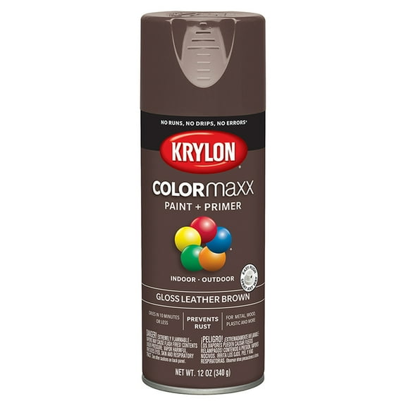 24-Pack of 12 oz Krylon K05527007 Leather Brown COLORmaxx Paint & Primer Spray Paint, Gloss
