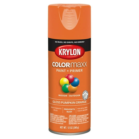 24-Pack of 12 oz Krylon K05532007 Pumpkin Orange COLORmaxx Paint & Primer Spray Paint, Gloss