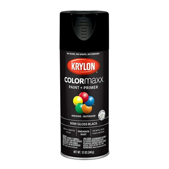 24-Pack of 12 oz Krylon K05579007 Black COLORmaxx Paint & Primer Spray Paint, Semi-Gloss