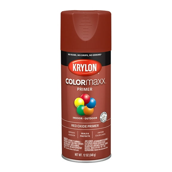24-Pack of 12 oz Krylon K05583007 Red Oxide COLORmaxx Paint & Primer Spray Paint, Primer