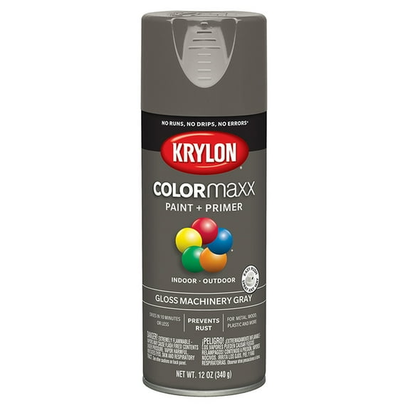 24-Pack of 12 oz Krylon K05599007 Machinery Gray COLORmaxx Paint & Primer Spray Paint, Gloss