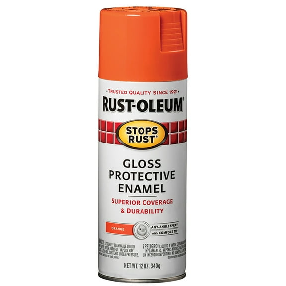 24-Pack of 12 oz Rust-Oleum Brands 214084 Orange Stops Rust Protective Enamel Spray Paint, Gloss