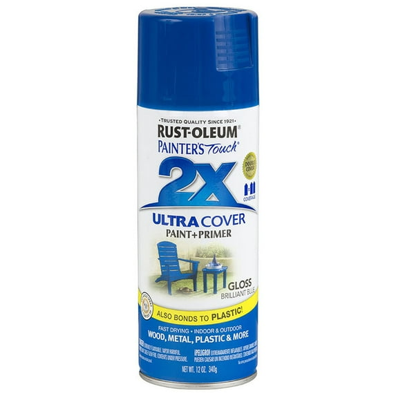 24‐Pack of 12 oz Rust‐Oleum Brands 334027 Gloss Brilliant Blue Painter's Touch 2X Ultra Cover Paint + Primer Spray Paint, Gloss