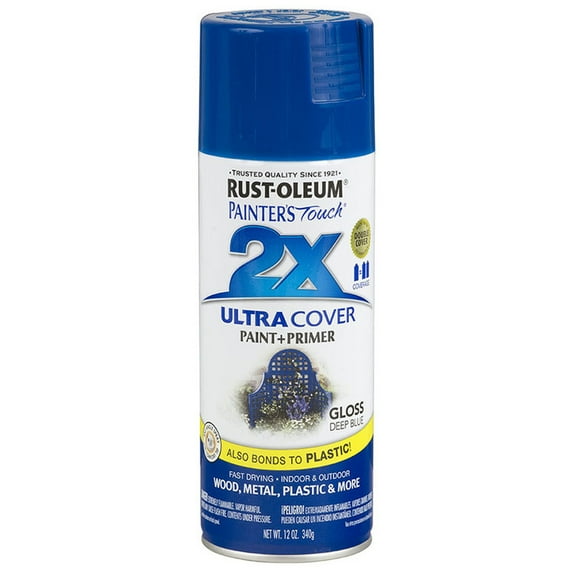 24‐Pack of 12 oz Rust‐Oleum Brands 334032 Gloss Deep Blue Painter's Touch 2X Ultra Cover Paint + Primer Spray Paint, Gloss