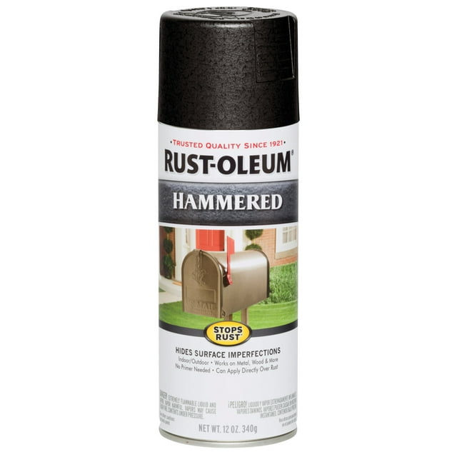 24-Pack of 12 oz Rust-Oleum Brands 7215830 Black Stops Rust Hammered Spray Paint