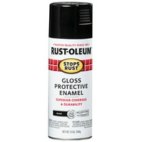 24-Pack of 12 oz Rust-Oleum Brands 7779830 Black Stops Rust Protective Enamel Spray Paint, Gloss
