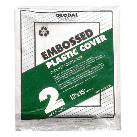 24-Pack of 12 x 15 Premier 288 Global Guard Embossed Plastic Dropcloth 2-Mil