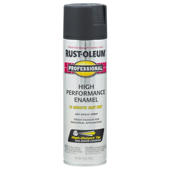 24-Pack of 15 oz Rust-Oleum Brands 7578838 Black Professional High Performance Enamel Spray Paint, Flat
