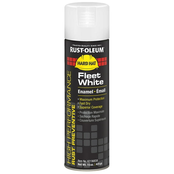 24‐Pack of 15 oz Rust‐Oleum Brands V2196838 Fleet White Hard Hat Enamel Spray Paint