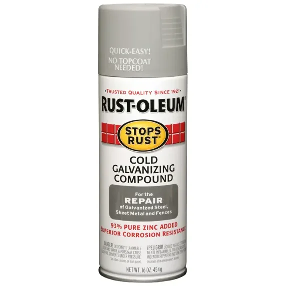24-Pack of 16 oz Rust-Oleum Brands 7785830 Gray Stops Rust Cold Galvanizing Compound Spray