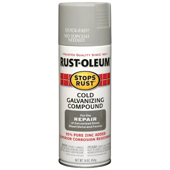 24-Pack of 16 oz Rust-Oleum Brands 7785830 Gray Stops Rust Cold Galvanizing Compound Spray