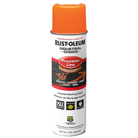 24-Pack of 17 Oz. Rust-Oleum 203027V Industrial Choice Fluorescent Orange M1600 System SB Precision Line Marking Paint