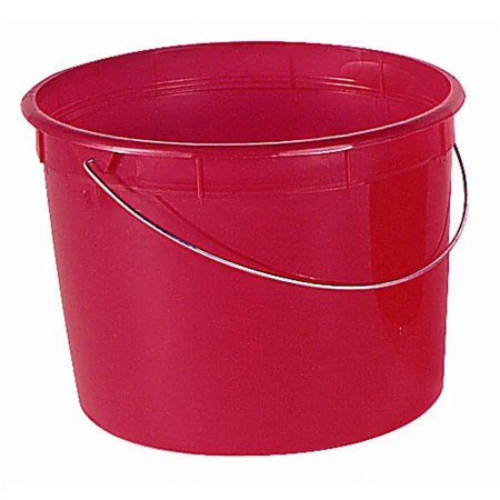 24 Pack of 5 Qt Encore Plastics 05160 Red Encore Plastics Utility Springform Pail with Handle