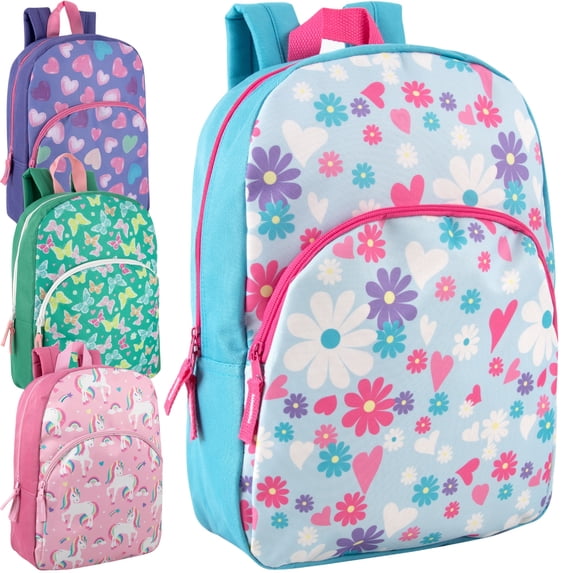24 Pack of Bulk Wholesale 15 Inch Fun Printed Backpacks for Commute and Travel in Female Fantastic Creature Prints