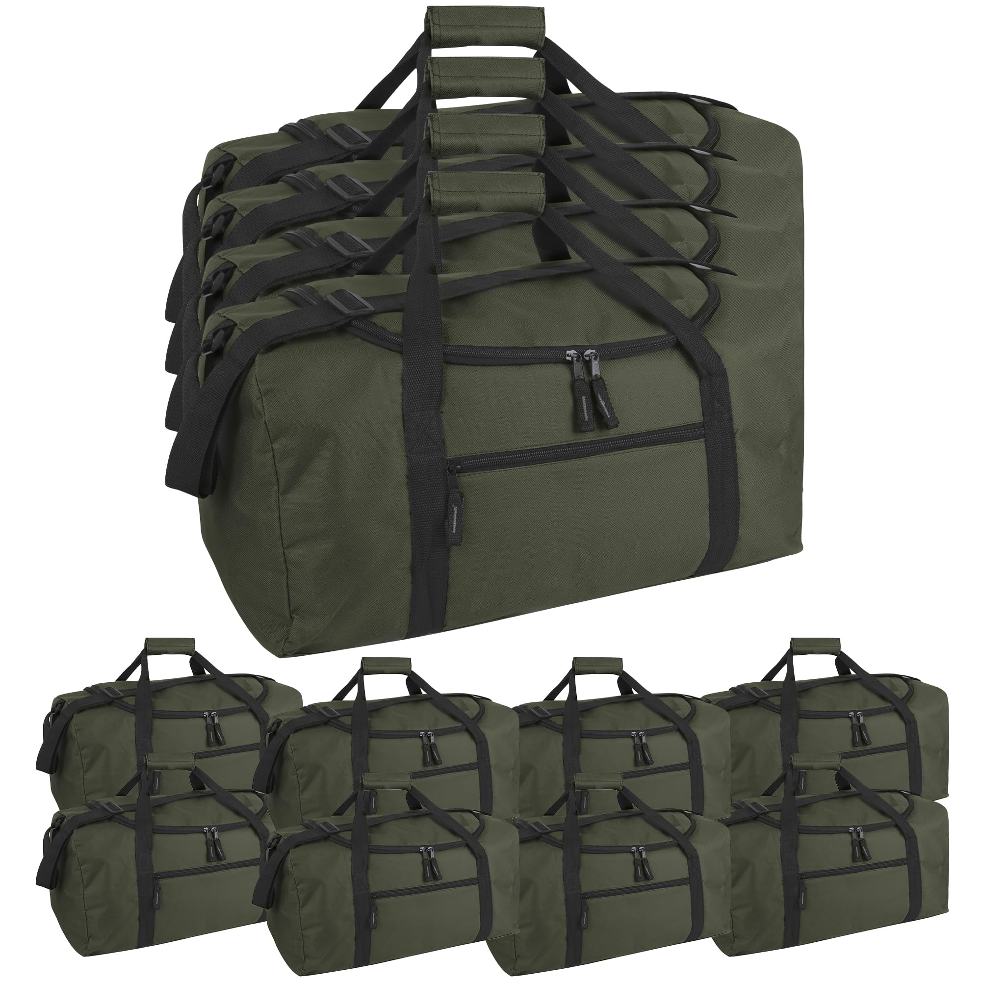 24 Pack of Bulk Wholesale 20 Inch 40 Liter Weekender Overnight Duffel Shoulder Bags for Sports, Travel and Commute in Hunter Green