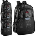 thumbnail image 1 of 24 Pack of Bulk Wholesale Solid Color Reflective Transparent See Through Mesh Stadium Approved Backpacks for Travel and Commuting in Black, 1 of 7