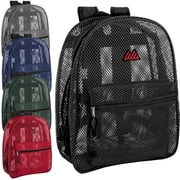 24 pack Solid Color See Through Mesh Stadium Approved Backpacks for Travel, Commuting in Assorted Color
