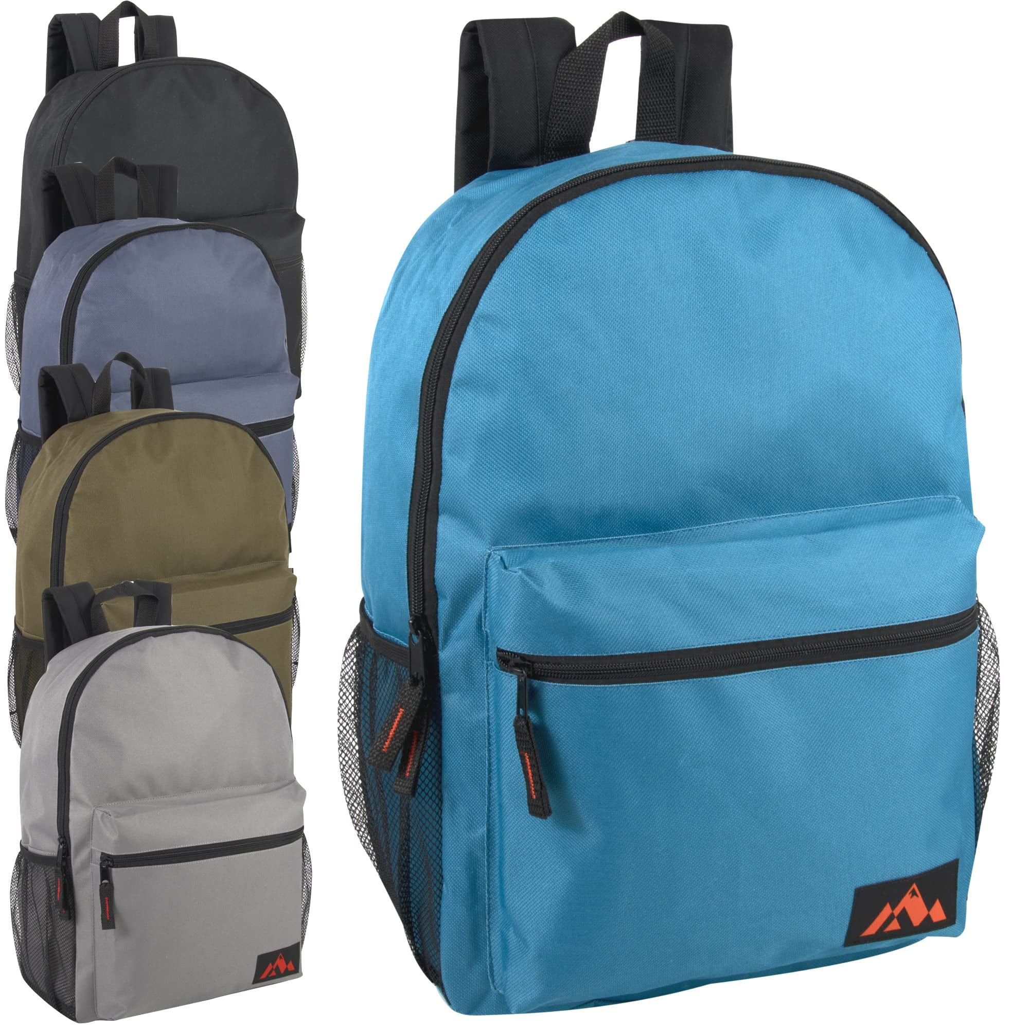 24 pack Solid Colored Backpacks for Stationary, Travel, Commuting, Gym in Assorted Colors Pack