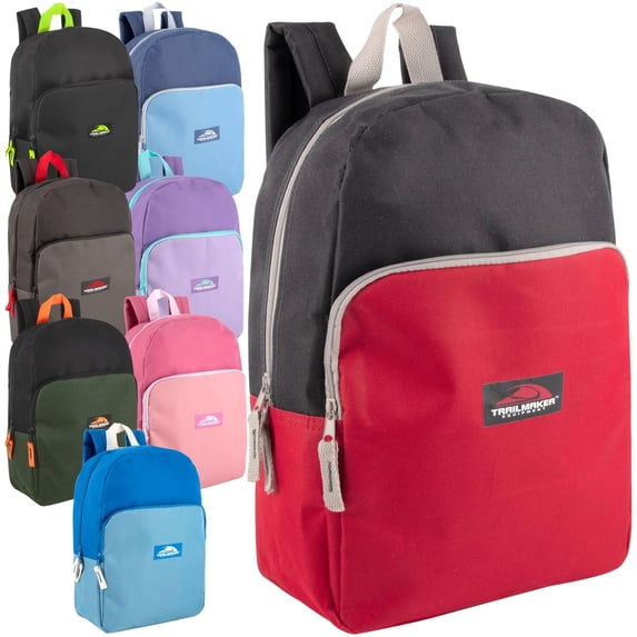 24 pack Two Tone Color Backpacks for Travel, Commuting in Mixed Assortment