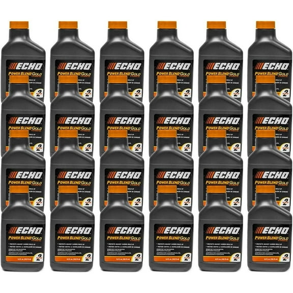 24 Pack of Echo PowerBlend Gold 2-Stroke Engine Oil 5.2 oz Bottle 50:1 Mix for 2 Gallons 6450002S-24PK