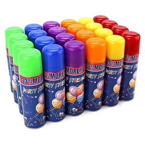 24 Pack of Party Streamer Spray String in a Can Children's Kid's Party Supplies, Perfect for Parties/Events