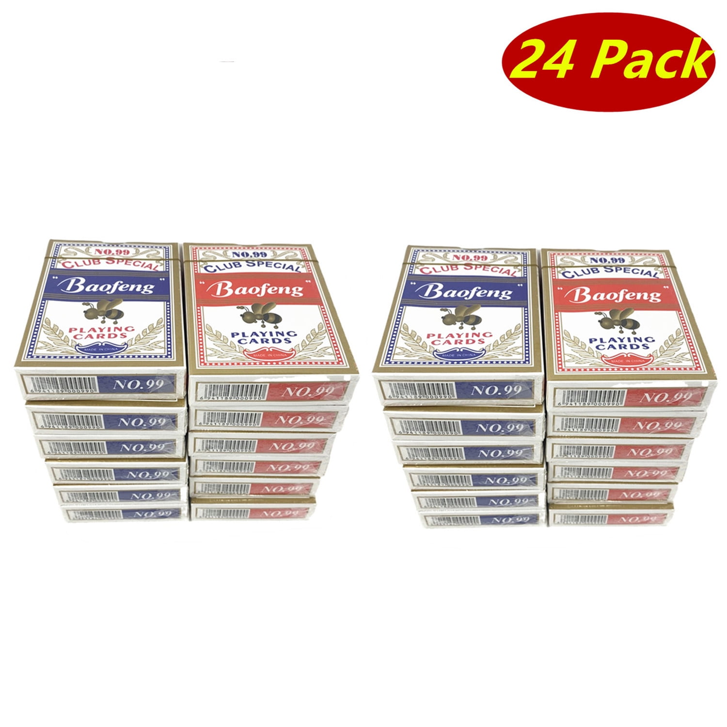 24 Pack of Playing Cards, Poker Size Standard Index Baofeng Player's Board Game