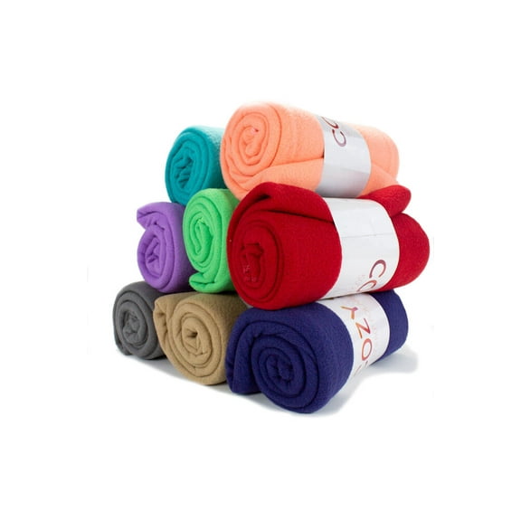 24 Pack of Polar Fleece Throw Blankets - 50 x 60 Assorted Colors Soft & Cozy