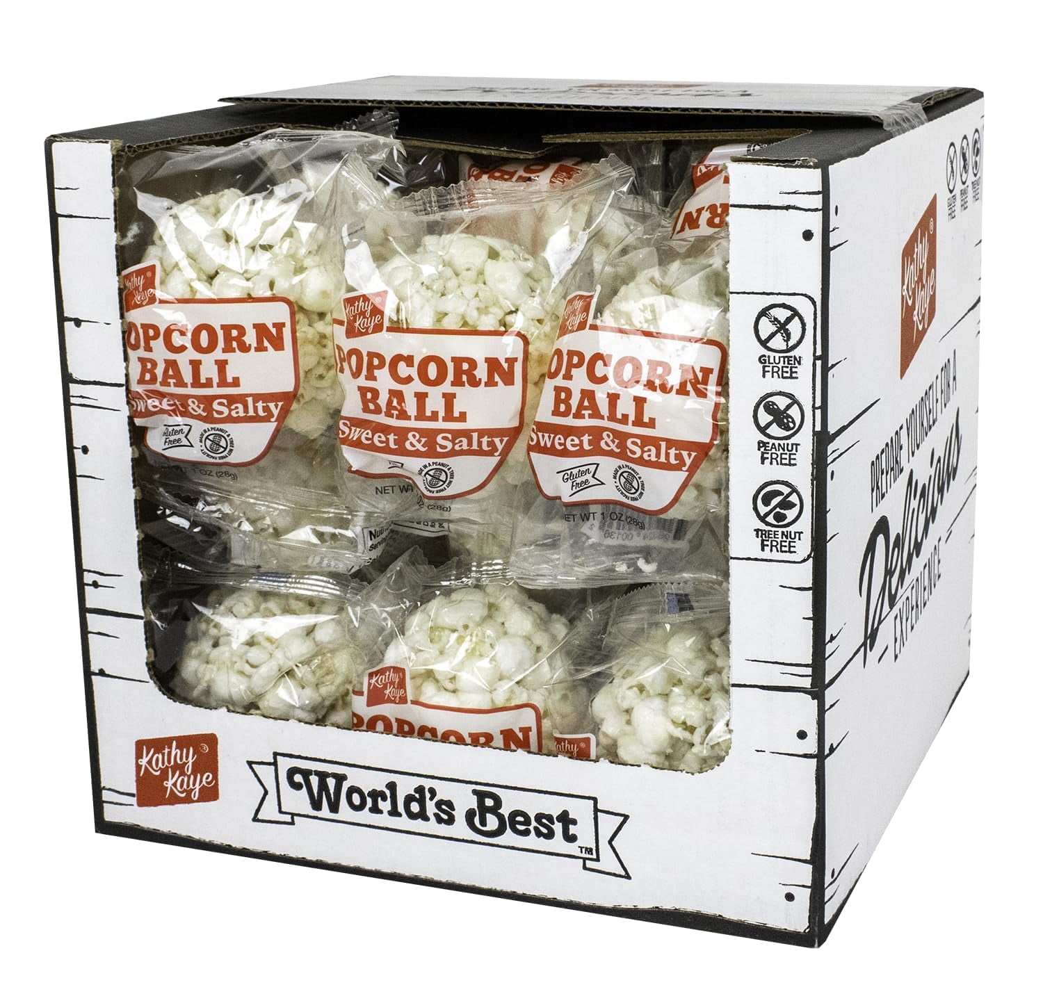 24 Pack of Sweet & Salty Popcorn Balls | Classic Popcorn Taste | Made From Our Classic Recipe | Gluten Free, Peanut and Tree Nut Free