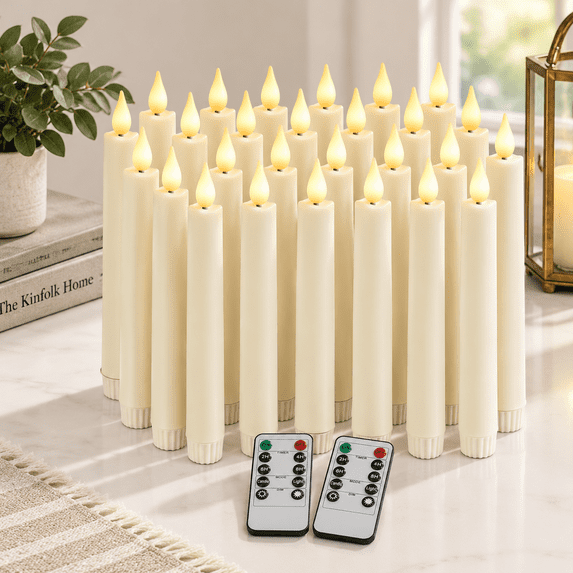 24 Packless Taper Candles With Remote Control - Walmart.com