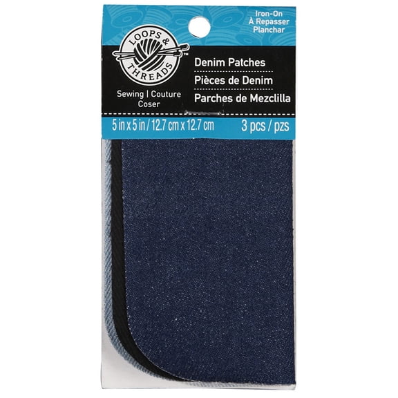 Loops & Threads Assorted Denim Patches, 24 Packs: 3 ct. (72 total)