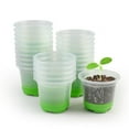 thumbnail image 1 of 24 Packs 4 inch Clear Nursery Pots with Silicone Base for Easy Transplant, Jorking Plastic Seed Starter Seedling Pots for Plant Germination, 1 of 6