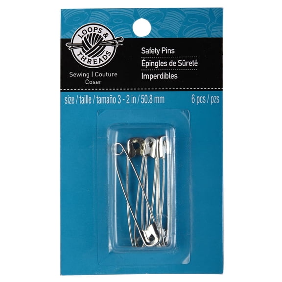 24 Packs: 6 ct. (144 total) 2" Safety Pins by Loops & Threadsâ„¢