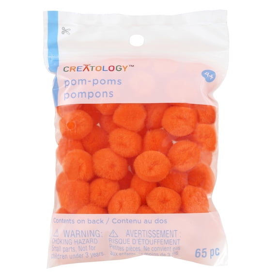 24 Packs: 65 ct. (1,560 total) 1/2" Orange Pom Poms by Creatology