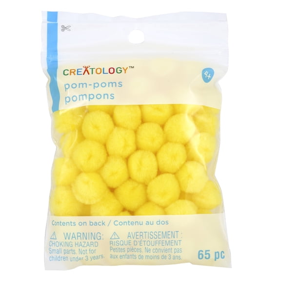 24 Packs: 65 ct. (1,560 total) 1/2" Yellow Pom Poms by Creatology