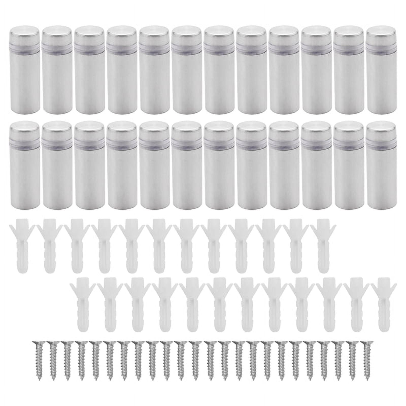 24 Packs Advertising Screws Standoff Mounts Glass Acrylic Nail Mounts Screws  for Displaying Acrylic Board and Signage 