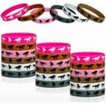 thumbnail image 1 of 24 Packs Horse Rubber Bracelets Horse Party Supplies Horse Racing Motivational Rubber Wristbands for Horse Themed Birthday Party Baby Shower Party Favors Gift Bag Stuffer School Award Gift$$Office, 1 of 7