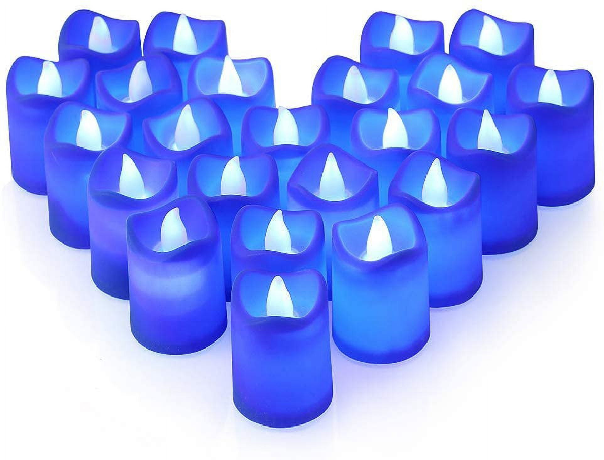 24 Packs LED Candles, Flameless Flickering Blue Tea Lights Candles