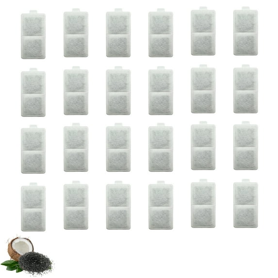 24 Packs Nispira Replacement Large Water Filter Compatible With Whisker City Automatic Pet Fountain For Cat Dog Size 5"L x 2.5"W
