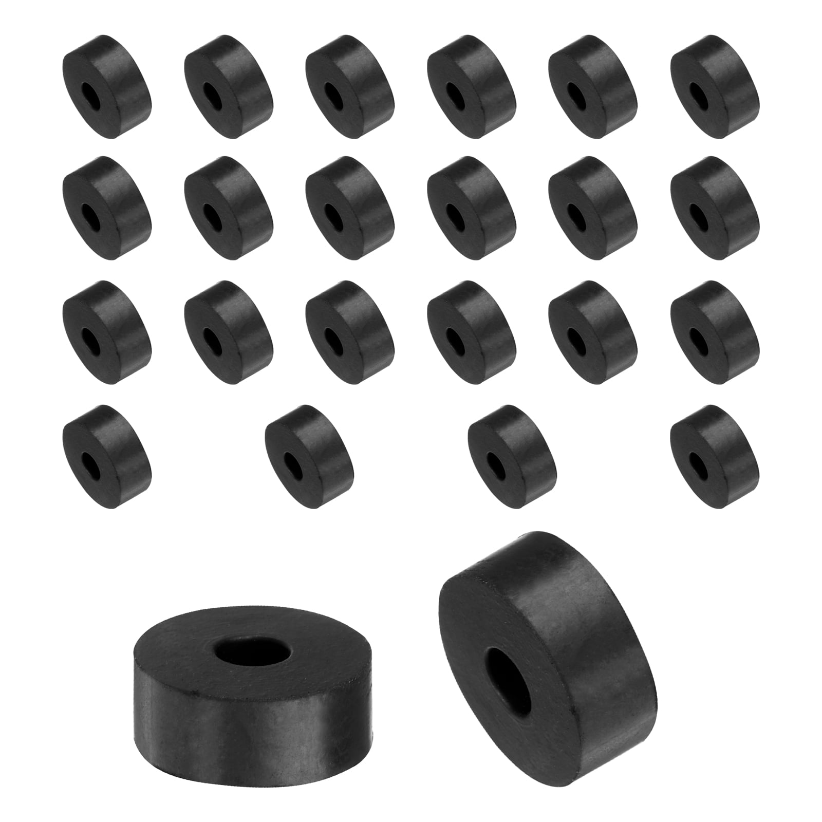 24 Packs Rubber Spacers 20mm OD, 6mm ID, 8mm Height Round Anti Vibration Spacer Thick Rubber