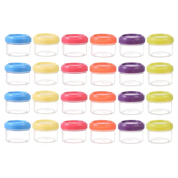 24 Packs Small Tupperware Containers with Lids - 1.2oz Reusable Jars, Clear Snack Containers for Adults/Kids, Meal Prep & Portion Control, Freezer/Microwave Safe (Leakproof Design)
