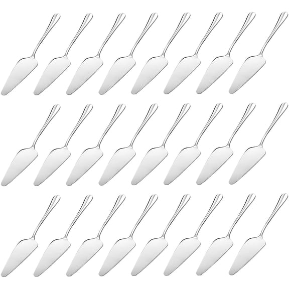 24-Packs Stainless Steel Cake Server Pie Server Pizza Spatula Cake Cutter Slicer Cake Scraper