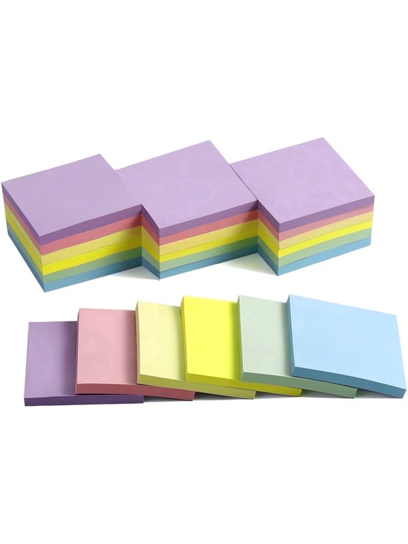 24 Pads Sticky Notes 3x3,Self-Stick Mini Notepad 74 Sheet/Pad Total 1776 Sheets,Bright,3x3inch,Pastel 3x3